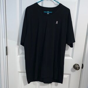 Psycho Bunny Size 8 Black V-Neck Short Sleeve Tee